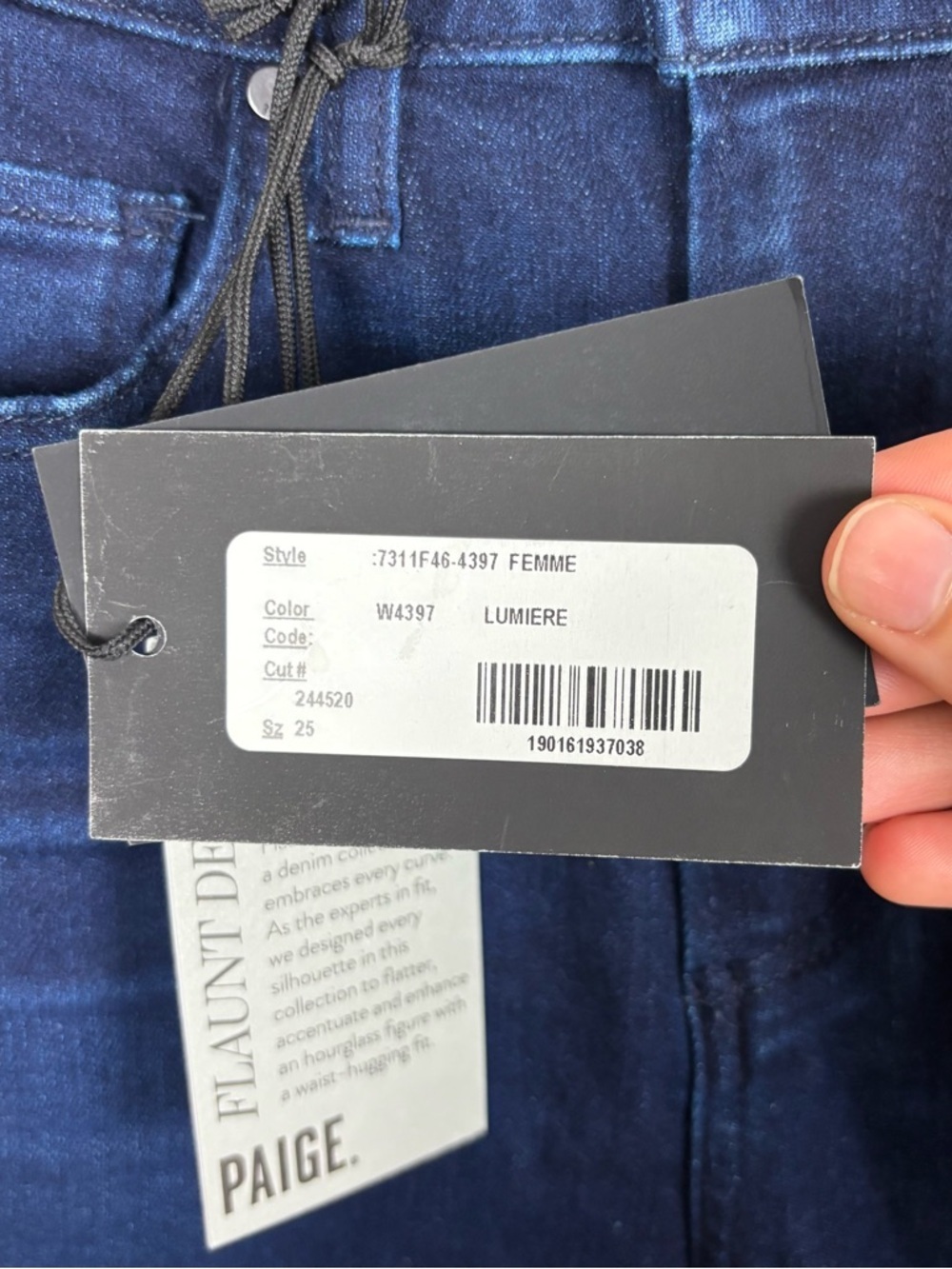 Paige Femme Jeans Size 25 Lumiere Blue High Rise Crop Mini Boot Jeans NWT - Picture 7 of 12